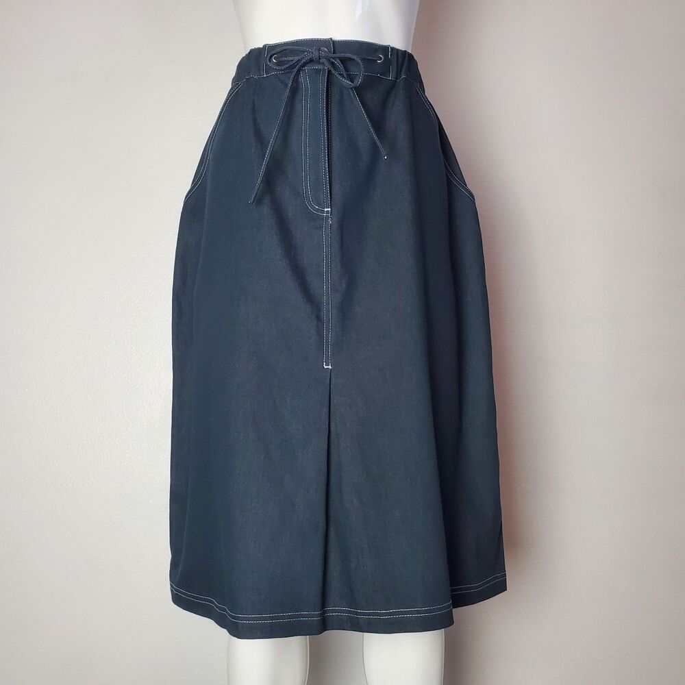 Vintage Y2K Leilei Blue Denim Contrast Stitch Skirt